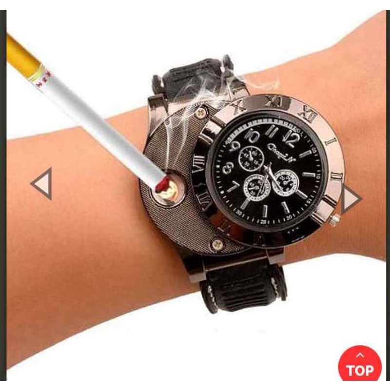 JAM KOREK API MANCIS ELEKTRIK USB ARLOJI JAM TANGAN LIGHTER PRIA CHARGE WATCH EXQUISITE – 116
