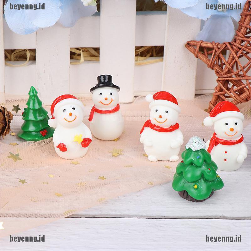 Bey Miniatur Santa Claussnowmanpohon Natal Untuk Dekorasi Taman Minifairy Garden Diy