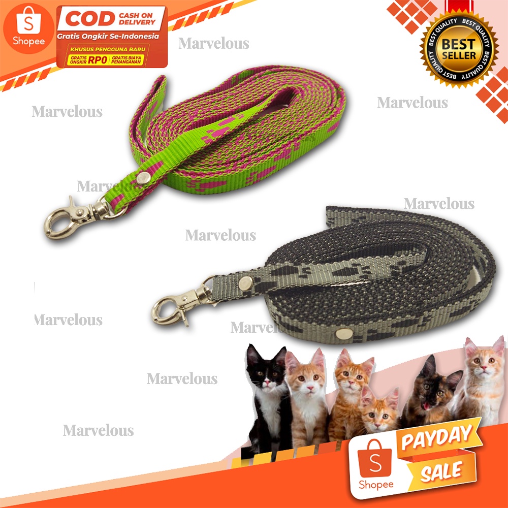 Jual Tali Kucing Motif Tapak Kaki Panjang 2 meter Bahan Tebal ( Tali