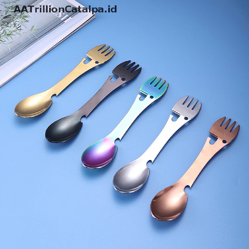 Aatrillioncatalpa 5 in 1 Pisau / Sendok Multifungsi Untuk Camping / Survival / Outdoor