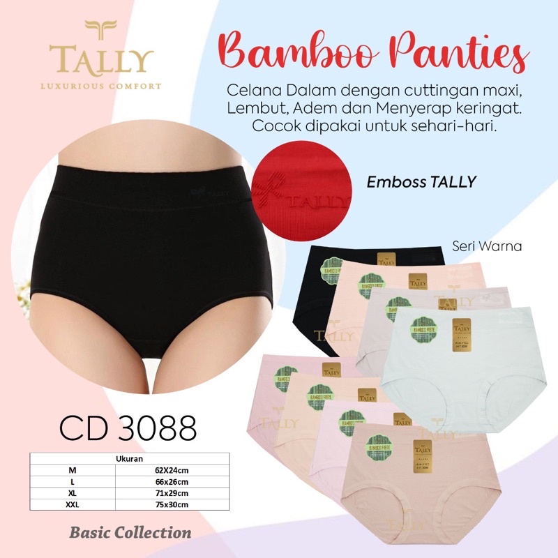 TALLY CD CELANA DALAM 3088 | KATUN BAMBOO | HIGH WAIST / MAXI / JUMBO