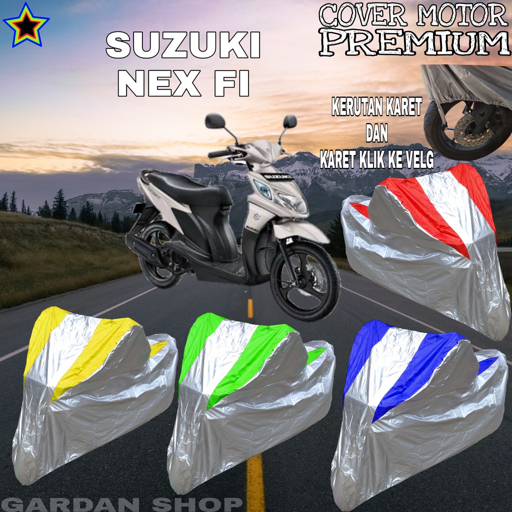 Sarung Motor SUZUKI NEX FI Silver KOMBINASI Body Cover Suzuki PREMIUM