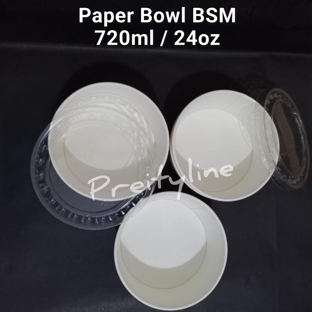Paper Bowl BSM 720ml/24oz (Mangkok Kertas) // Rice Bowl @50set