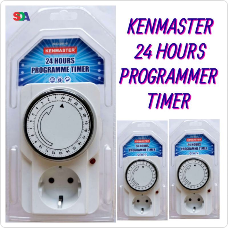 Kenmaster Stop Kontak Timer Listrik Manual 24 jam / Sonovic Stop Kontak Timer Digital