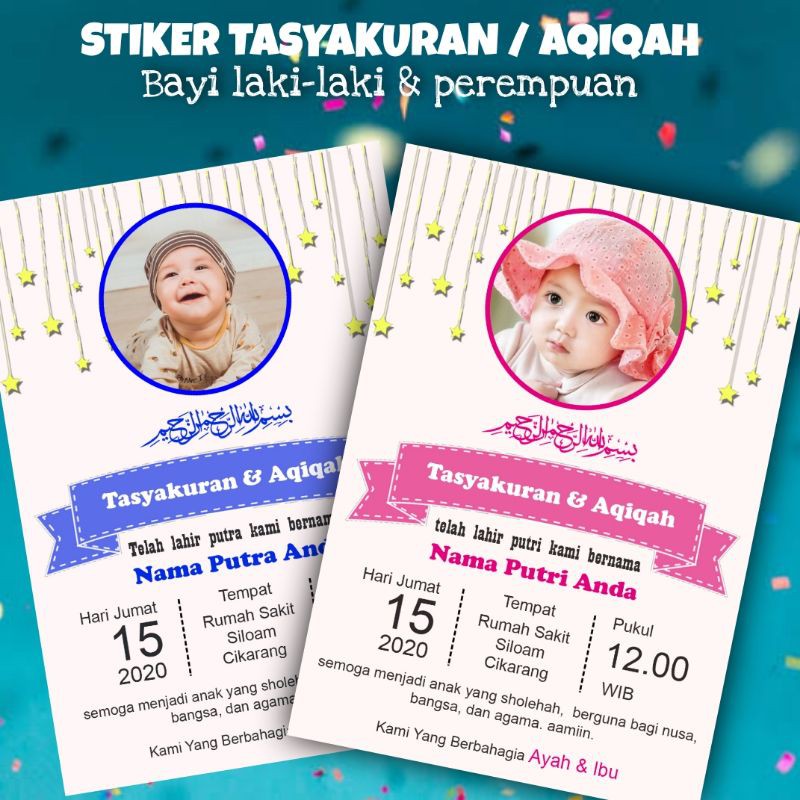 

STIKER AQIQAH / TASYAKURAN ANAK LAKI-LAKI & PEREMPUAN