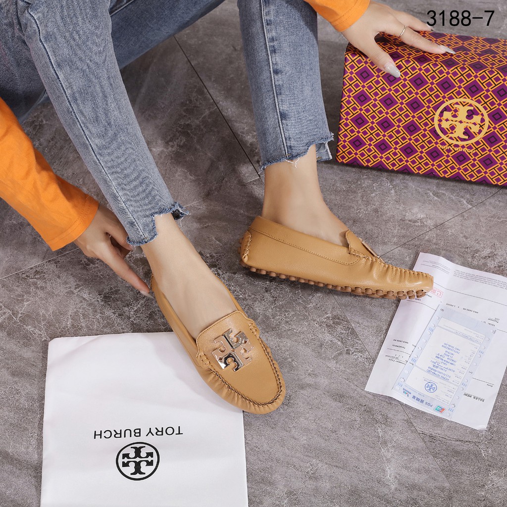 TB Lowell Tumbled Leather Driver Moccasin Flats 3188-7