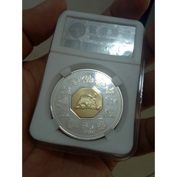 koin perak lapis emas 15 dollar