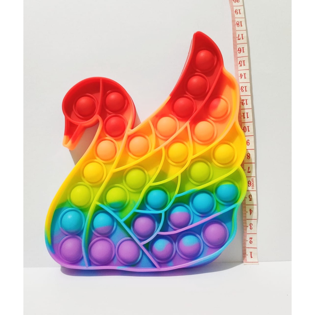 Mainan pop it murah popit Pop Its Square rainbow multicolor Fidget Toy Push bubble Penghilang Stres-angsa besar