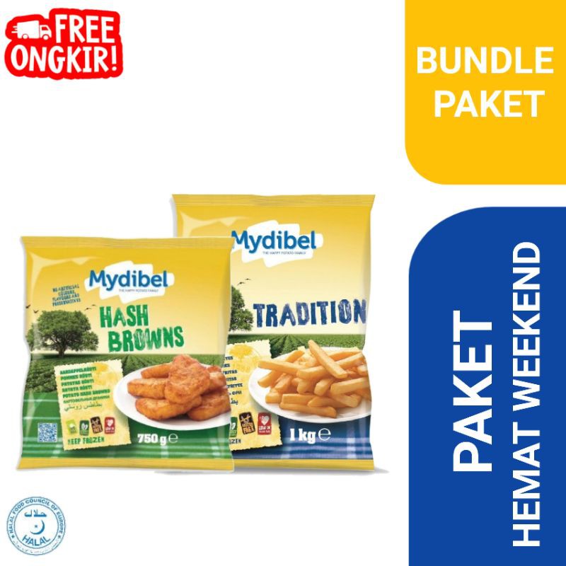 Kentang Mydibel Tradition1kg & Hash Brown Triangle 750gr  - 1 Bundle
