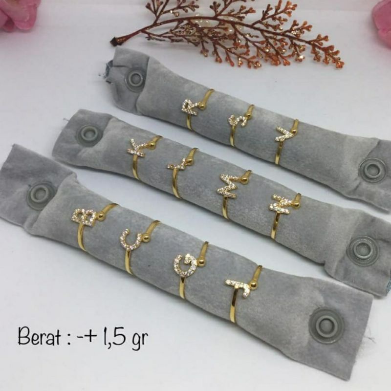 Cincin Alfabet Full Diamond Gold Emas asli cristal
Kadar 875