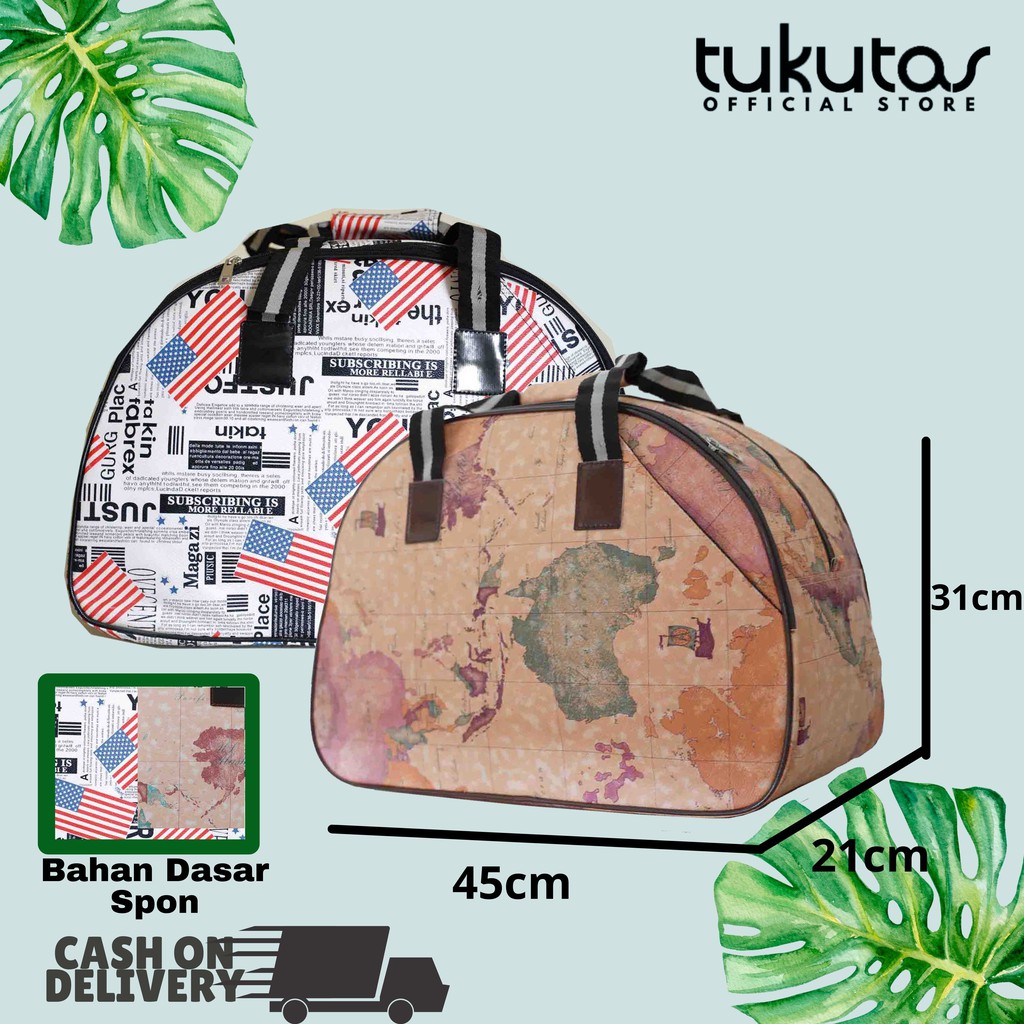 TAS TRAVEL MOTIF SPON TAS PAKAIAN TAS DUFFEL TAS WANITA UNISEX BAHAN SPON IMPOR [TP. MOTIF.SPON ]