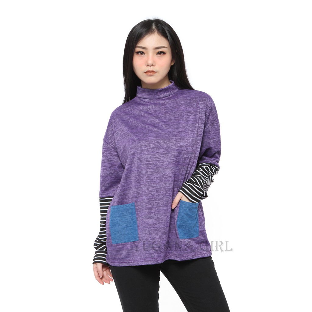 BL MAPLE Baju  Kaos  Jumbo Lengan  Panjang  Murah  Wanita 