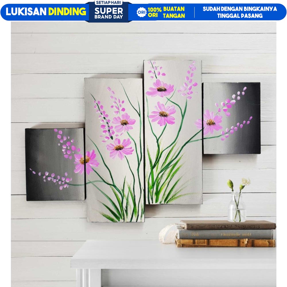 LUKISAN BUNGA MINIMALIS LUKISAN DINDING RUANG TAMU KANVAS ABSTRAK WAJAH MINIMALIS KALIGRAFI IKAN KOI