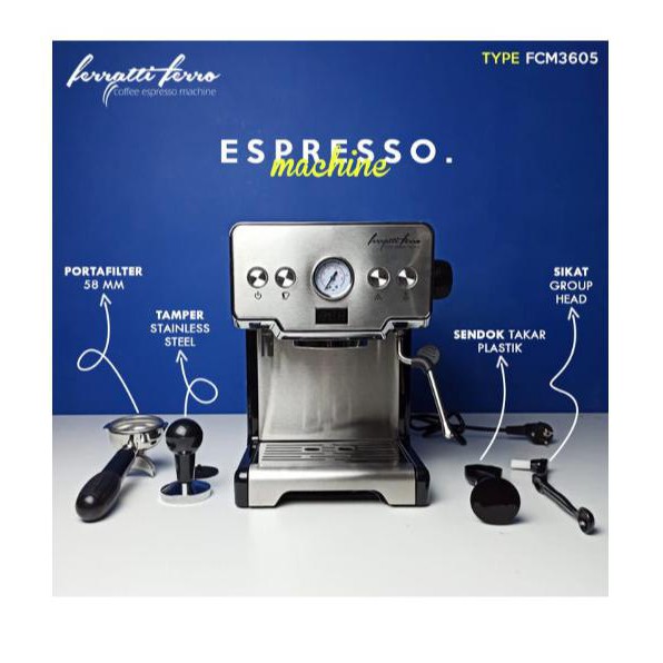 Mesin Kopi Espresso FCM3605 Jen Coffee Maker Ferratti Ferro FCM3605
