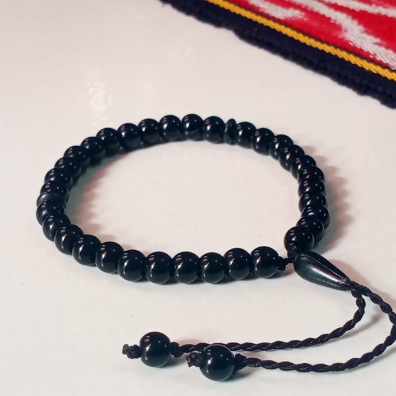 GELANG BULAT HITAM/gelang pria/gelang tali etnik