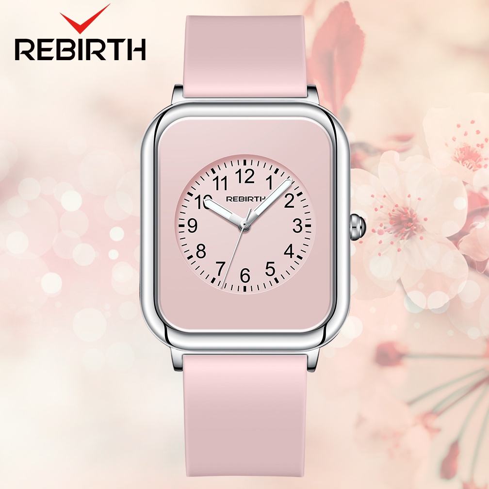 REBIRTH Jam Tangan Wanita Santai Anti Air Kuarsa Tali Silikon Korean Style Jam Tangan Cewek