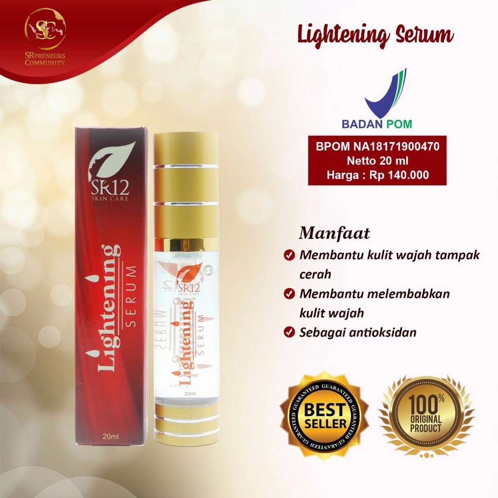 Lightening serum SR12/Serum mencerahkan wajah/Menghilangkan flek hitam