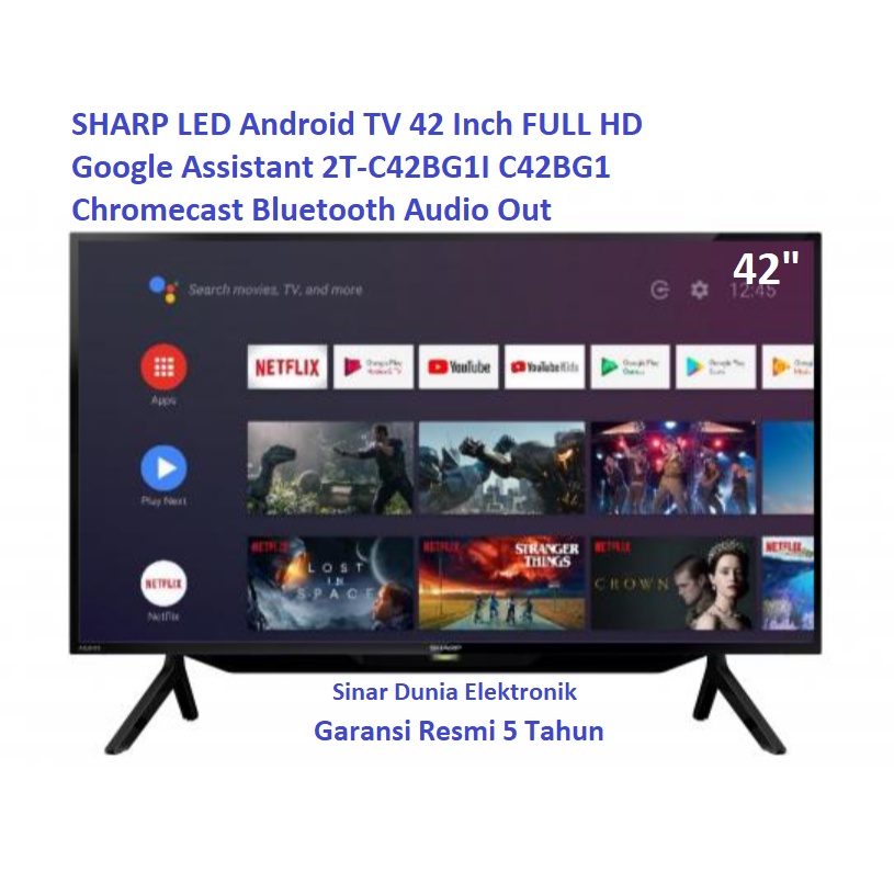 SHARP LED Android TV 42&quot; Digital Full HD Google Youtube 2T-C42BG1I 42BG C42BG1