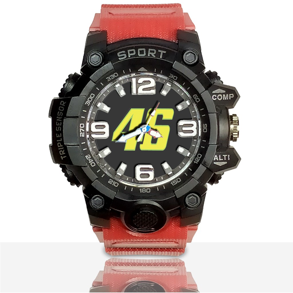 Jam Tangan Custom VALENTINO ROSSI 46 Ruber- Water Resistant