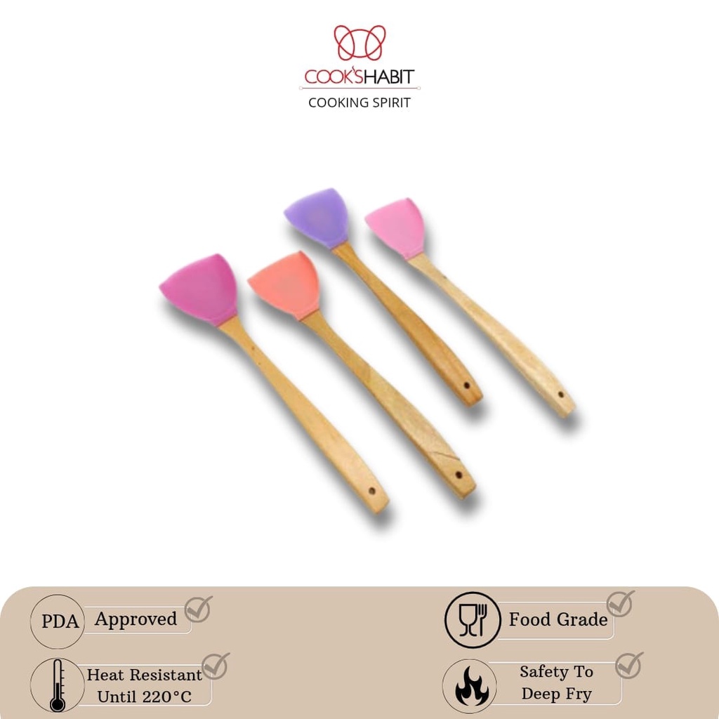 COOKS HABIT - Spatula Silikon Ultimate Mini Tahan Panas Sutil Teflon | soetil silikon | sutil tahan 