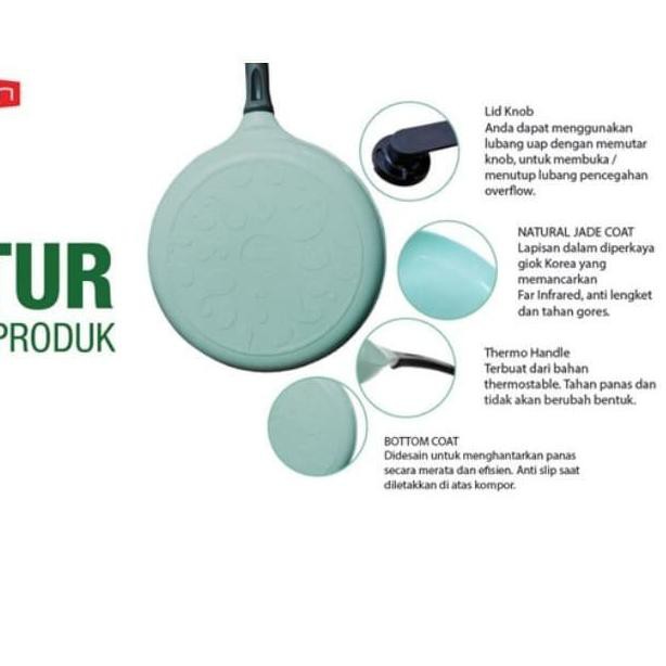 FRESHH ROICHEN Natural Jade Pan - Wajan Anti Lengket Lapisan Giok Korea...