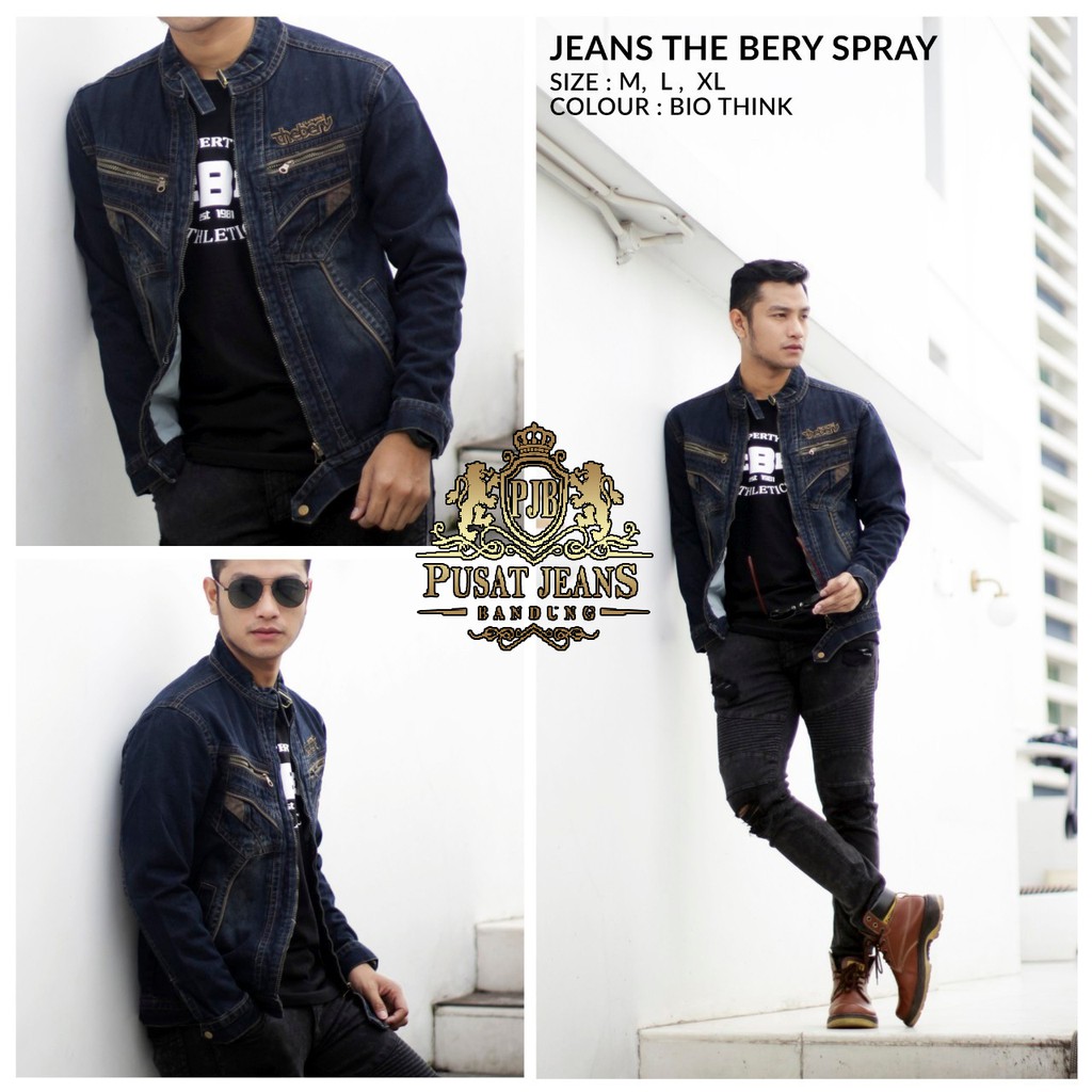 RCL - JAKET JEANS HODIE PRIA THE BERY SCRUB COWOK THE BERRY SPRAY DENIM ORIGINAL THEBERY PREMIUM