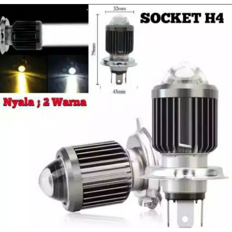 Lampu Utama Led H4 Laser Hi/Low AC DC - Lampu H4 Laser - Scoopy - Ninja - Vixion - Verza - CB150R