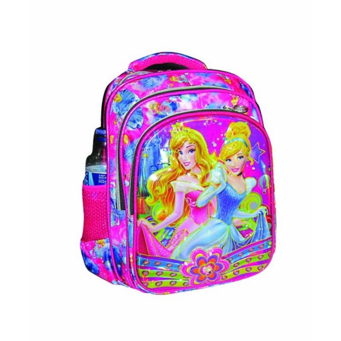 Tas ransel anak sekolah motif timbul unicorn dan disney princess
