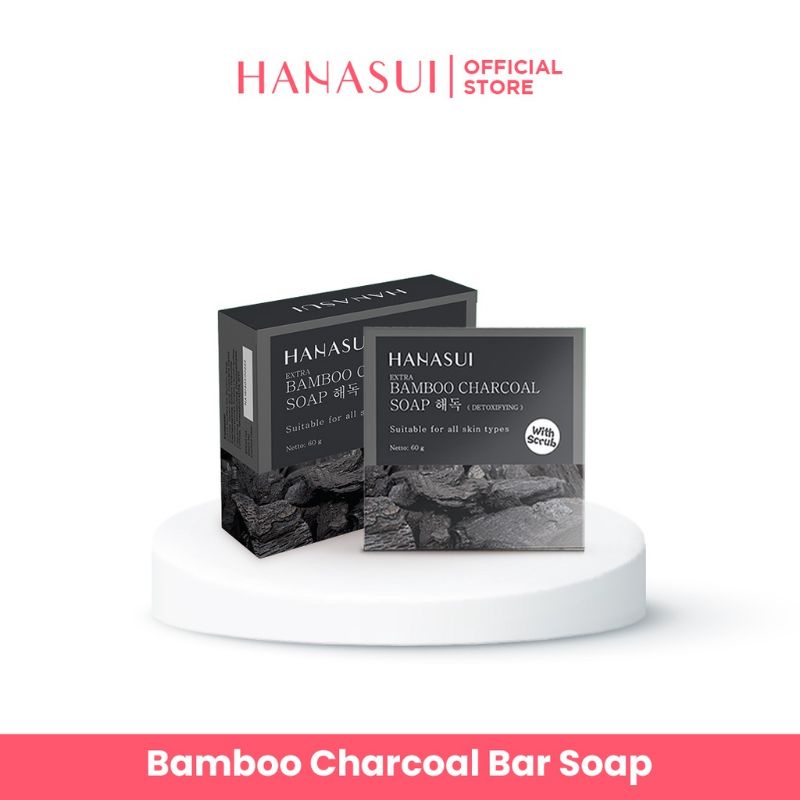 Hanasui Bamboo Charcoal Bar Soap | Hanasui Sabun Charcoal | Body Bar Soap 60 gr | Hanasui Bamboo Charcoal Soap | Sabun Hanasui | Sabun Arang | Sabun Beras Hanasui