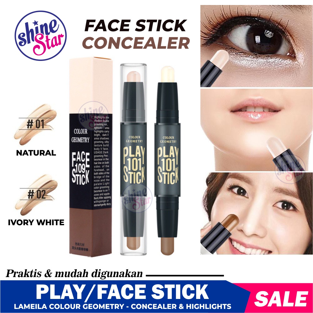 [READY-JKT] PROMO Lameila Face stick Dan Highlighter - Lameila FaceStick 2in1 - Lameila Krim Concealer Facestick 2 Warna - MakeUp Concealer Liquide - Meniruskan Wajah Saat Di Make Up - Tersedia 2 Varian Warna