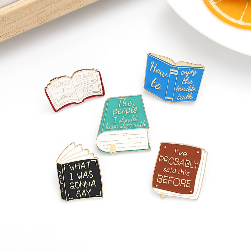 5 Style Magic Book Enamel Pins Harry Potter Book Badge Brooch witchcraft Jewelry Friend Gifts