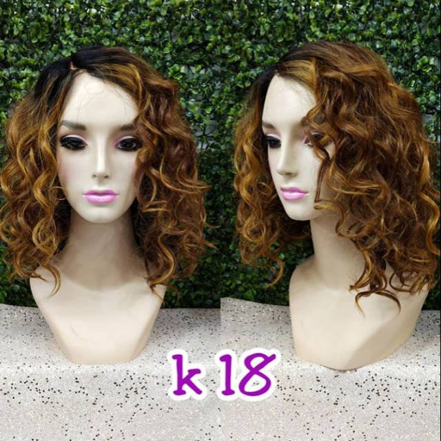 Lace Fornt Wig K18 . Rambut wanita.Rambut palsu wanita coklat keriting
