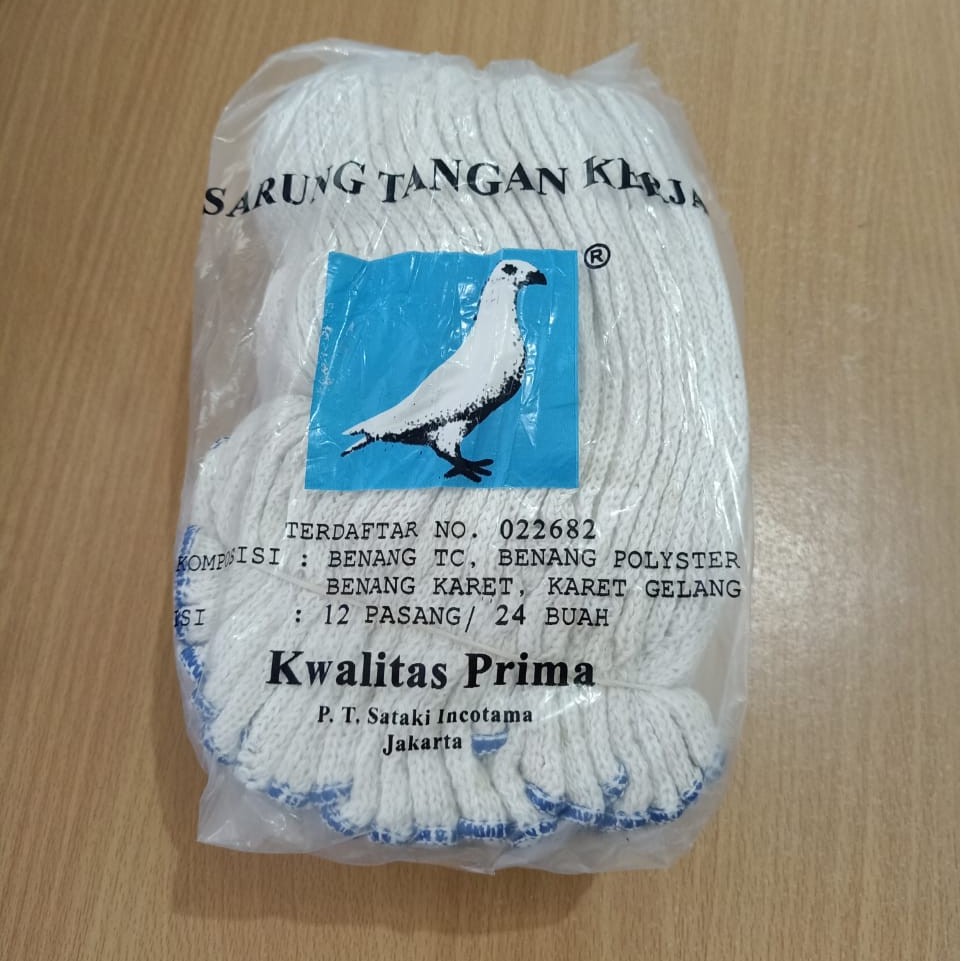 Sarung tangan benang 5 rajut tukang pekerja proyek kain serbaguna