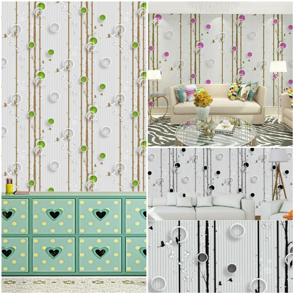Wallpaper Stiker Dinding Motif Pohon Per Meter Dekorasi Kamar Rumah Ruang Tamu Sudah Ada Lem