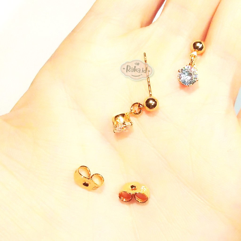 RAKA Acc - Anting Stud / Tusuk Mata 1 Juntai Gold Perhiasan Aksesoris Wanita Lapis Emas 18k 226