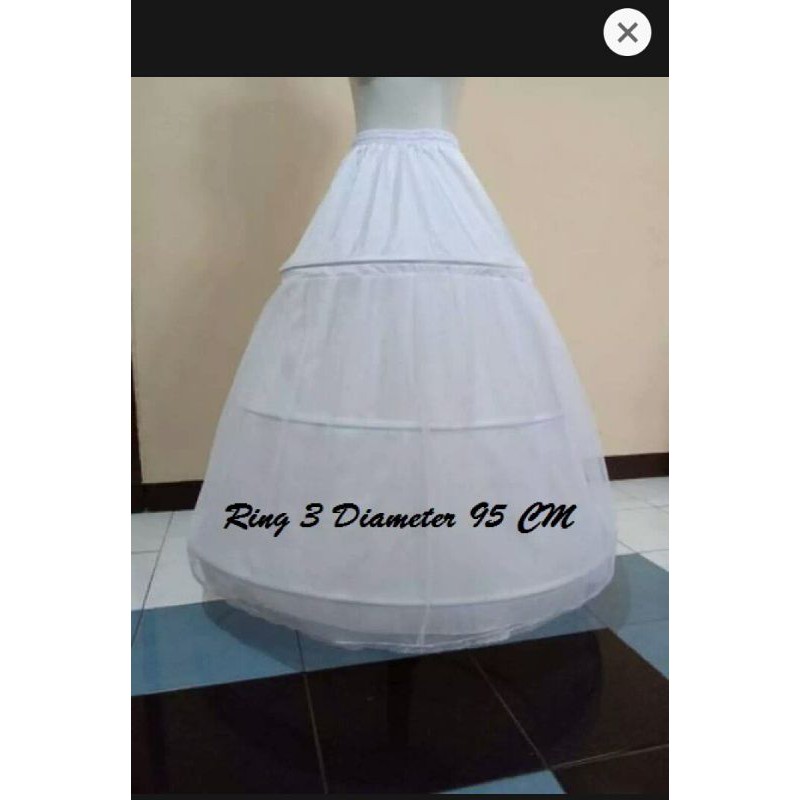 Petikut/peticoat/pengembang gaun pengantin ring 3 dengan plus kain Tile/Perticcoat/Pertikut Pengembang Gaun ring 3 plus tile berkualitas diameter 95 CMPetticoat Ring 3 Murah Meriah Kualitas Baik Rok Pengembang Gaun Wisuda Ujian Pengantin Petikut