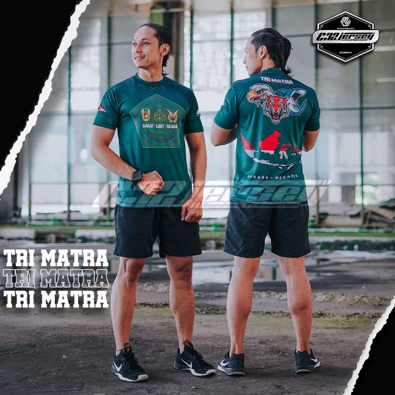 JERSY OLAHRAGA TENTARA/KAOS ARMY TRIMATRA HIJAU FULLPRINTING PREMIUM