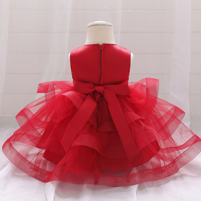 Party Dress Gown Baby Tutu / Dress Gaun Baju Pesta Anak Bayi Pita Merah Pink Tutu Premium Import-3