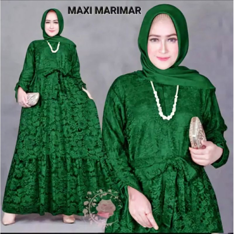 QFS - MAXI BRUKAT MARIMAR / LONG DRESS WANITA / TERBARU / FULL BRUKAT / LD 105