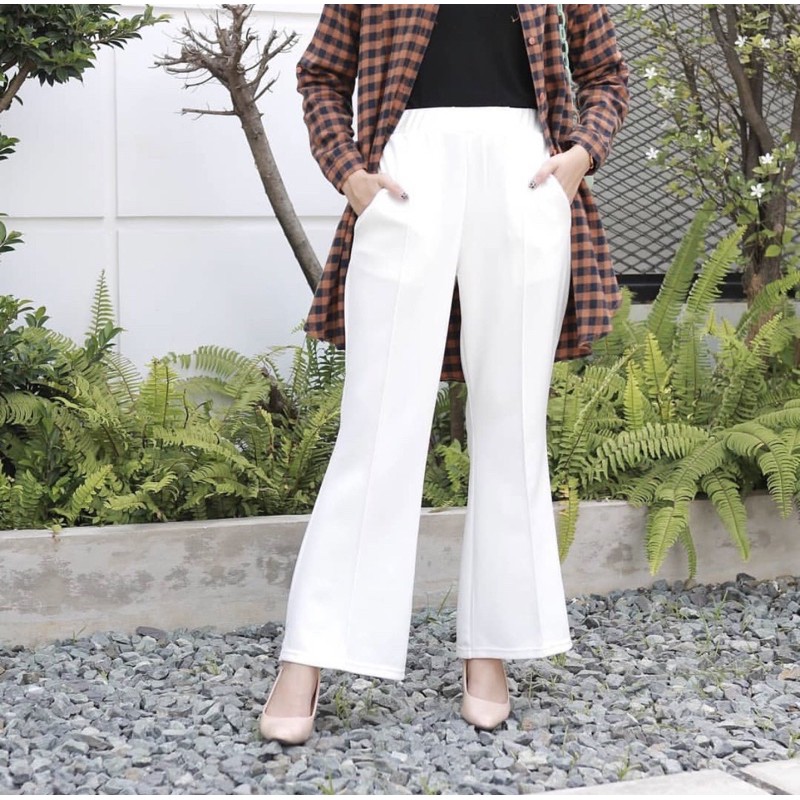 PRILY PANTS / KULOT SCUBA CUTBRAY LIST / KULOT SCUBA CELANA BAHAN PANJANG WANITA