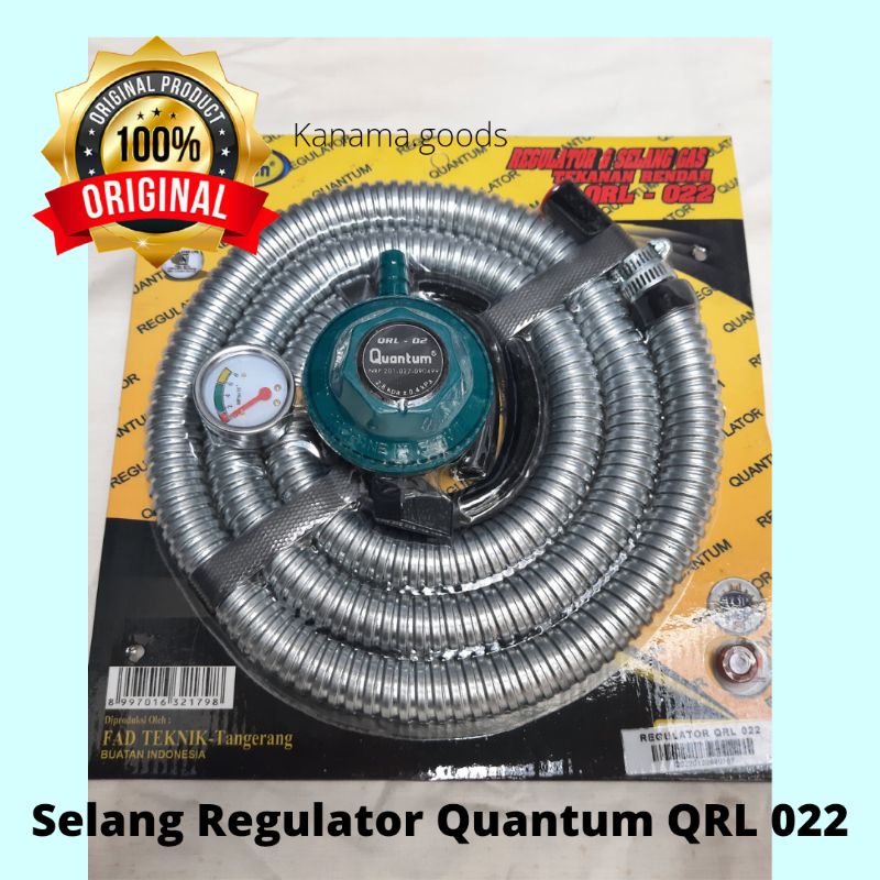 Jual REGULATOR KOMPOR GAS QUANTUM SELANG SET QRL 022 / Regulator Gas