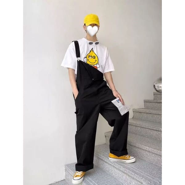 JUMPSUIT OVERALL CELANA  KOREA AMERICAN DRILL PRIA WANITA