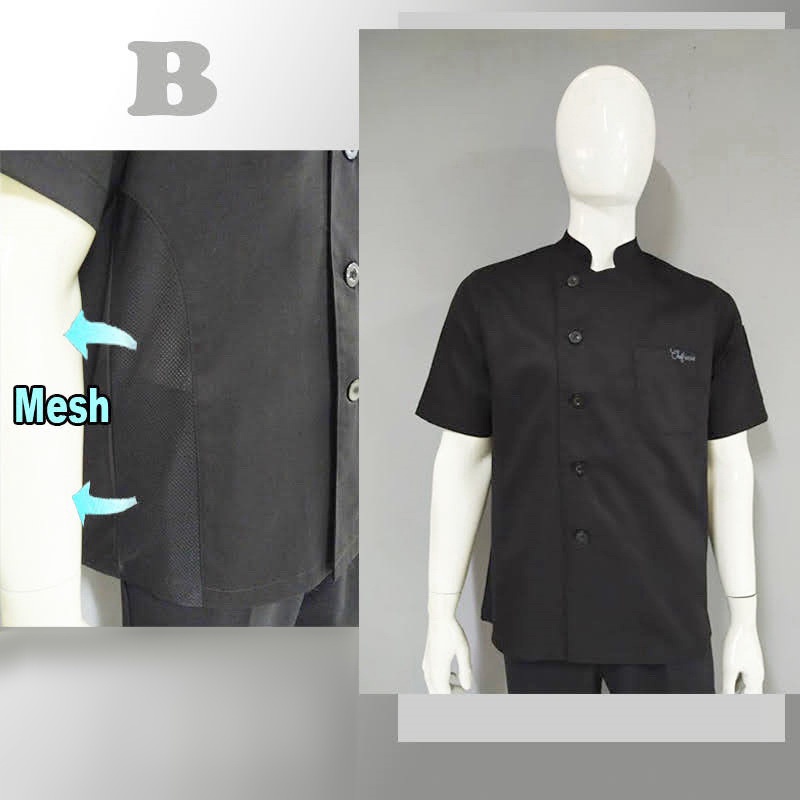 Chef Wear Baju Koki SS B Komb Net / Mesh