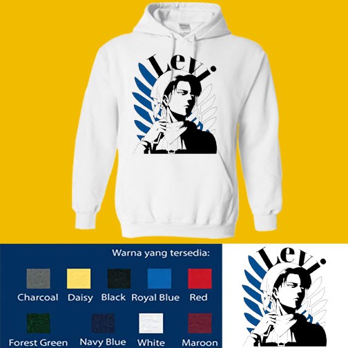 HOODIE COTTON COMBED 30'S ATTACK ON TITAN LEVI