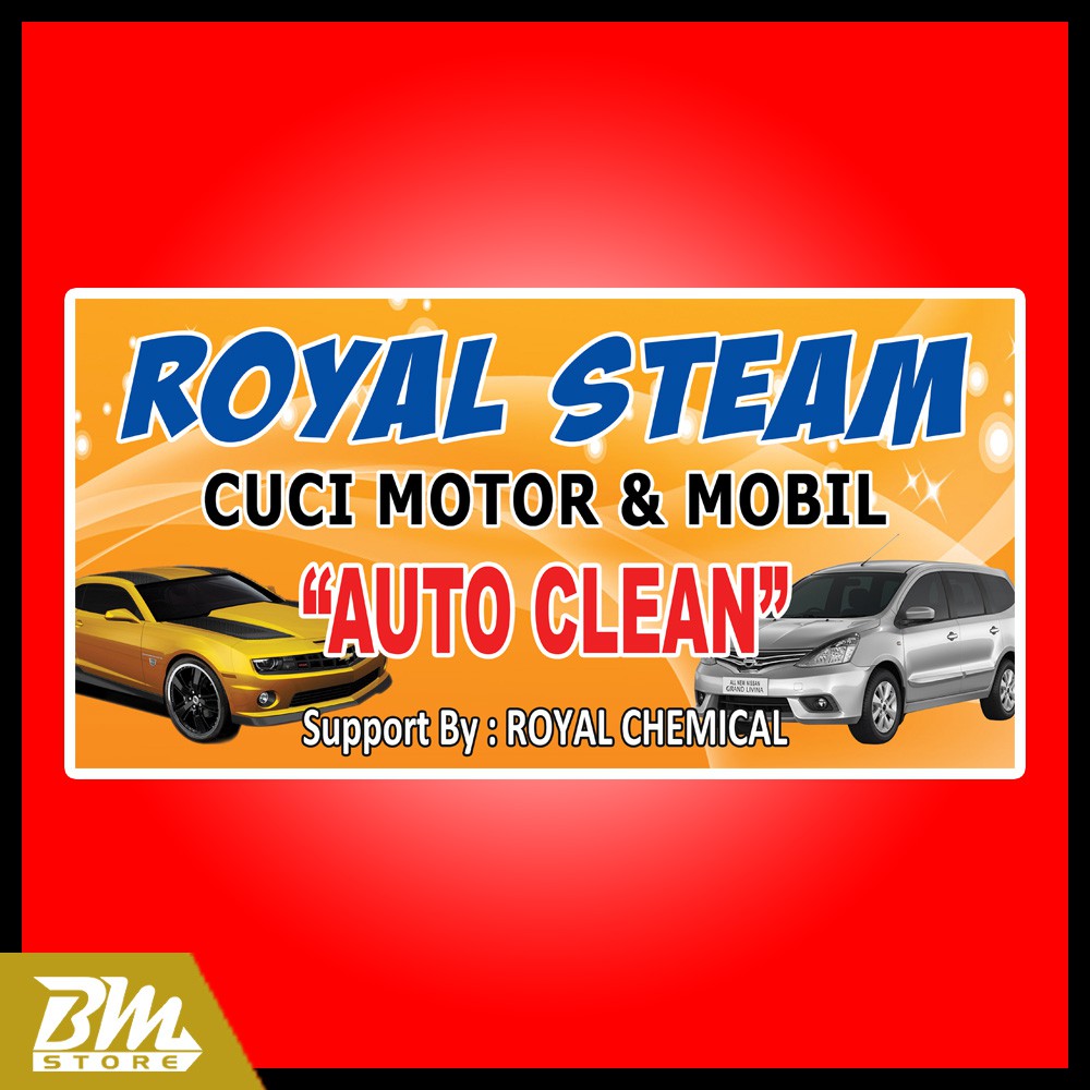 Spanduk Banner Usaha Cuci Steam Mobil Motor Murah Ukuran 2 X 1 Meter Free Desain Bergaransi Shopee Indonesia