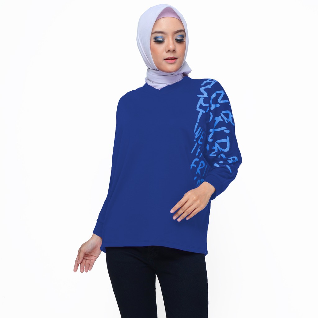 Blus Lengan Panjang Wanita Muslim Gaya korea Printing - XSHOP Autumn