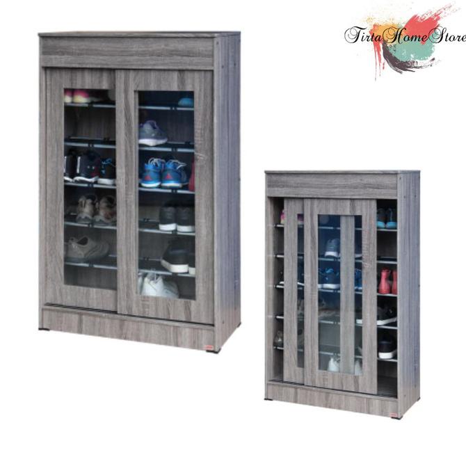 Lunar Furniture - Rak Sepatu 2 Pintu Kaca Huga 425
