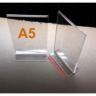 ACRYLIC LIST A5  SIGN HOLDER ACRYLIC STANDING POP AKRILIK  