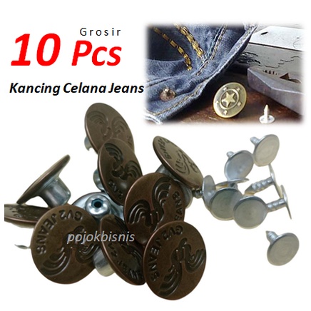 10 PCS KANCING CELANA LEVIS / KANCING CELANA JEANS