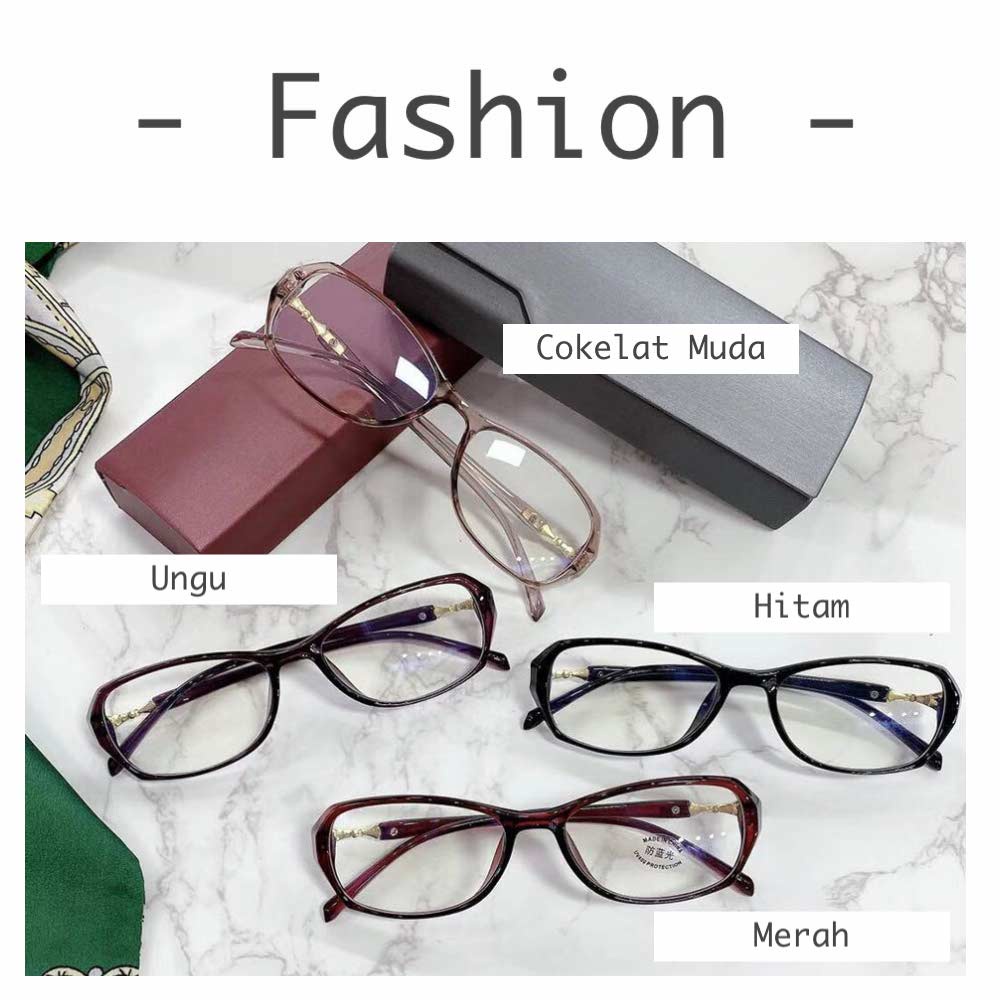 Kacamata Anti Radiasi [ Ungu ] Blue Ray Lens - Wanita - Design Korea - HM844